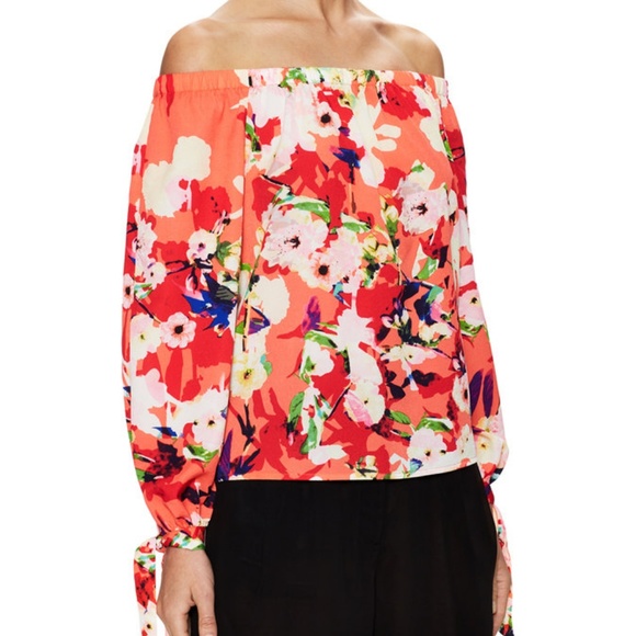 YUMI KIM "Vermillion Bloom" Off-Shoulder Blouse - Picture 3 of 5